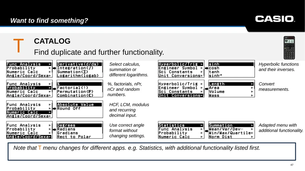 fx-991CW Interactive Manual Scientific ClassWiz - slide 47 of 49