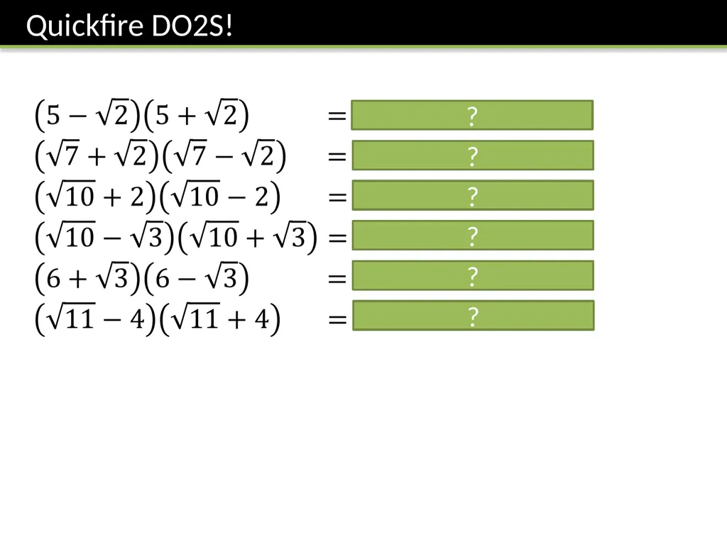 C1: Chapter 1 – Algebraic Manipulation Dr J Frost - slide 25 of 28