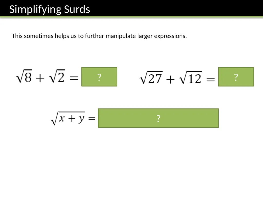 C1: Chapter 1 – Algebraic Manipulation Dr J Frost - slide 20 of 28