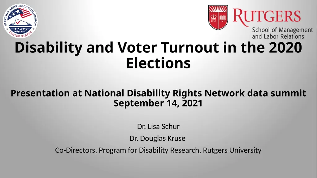 Disability and Voter Turnout in the 2020 Elections - slide 1 of 16