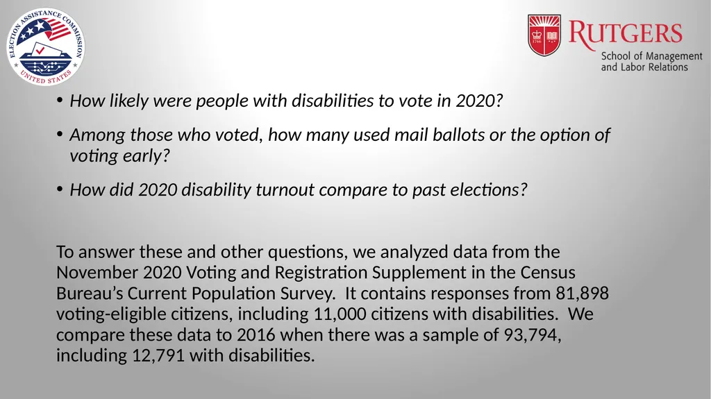 Disability and Voter Turnout in the 2020 Elections - slide 2 of 16