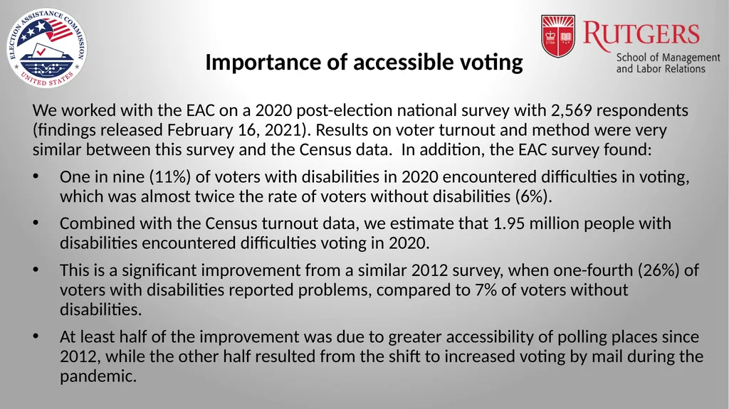Disability and Voter Turnout in the 2020 Elections - slide 8 of 16