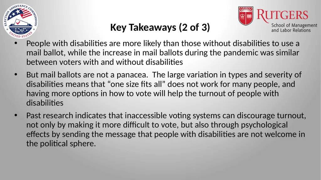 Disability and Voter Turnout in the 2020 Elections - slide 15 of 16