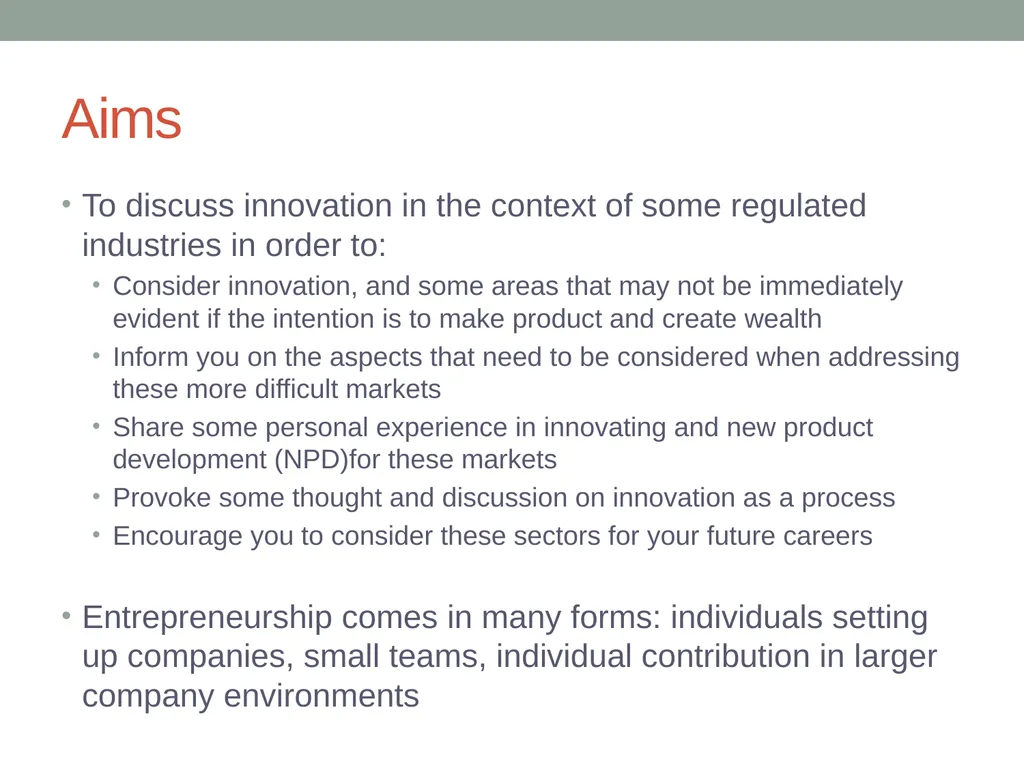 INNOVATION STRATEGIES FOR DEMANDING MARKETS Dr - slide 2 of 19