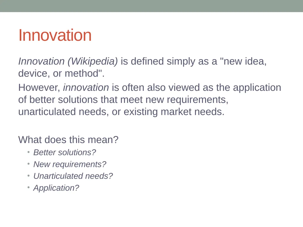 INNOVATION STRATEGIES FOR DEMANDING MARKETS Dr - slide 5 of 19