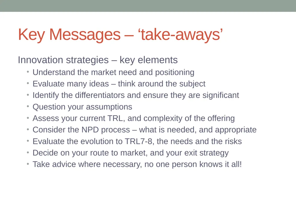 INNOVATION STRATEGIES FOR DEMANDING MARKETS Dr - slide 10 of 19