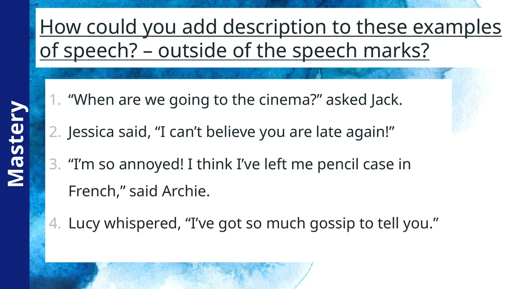 Setting Descriptions You have 10 minutes to write - slide 10 of 13