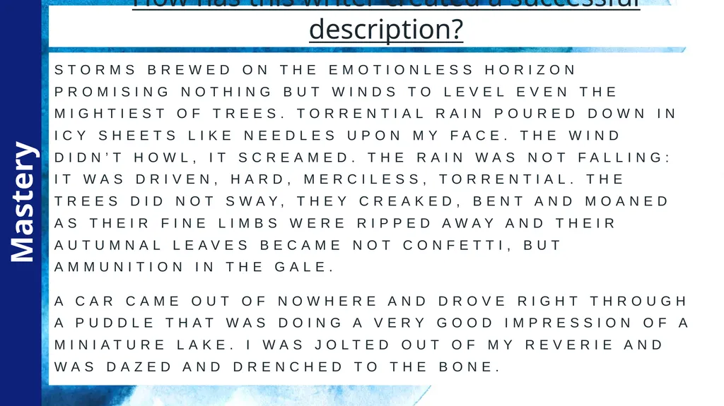 Setting Descriptions You have 10 minutes to write - slide 3 of 13