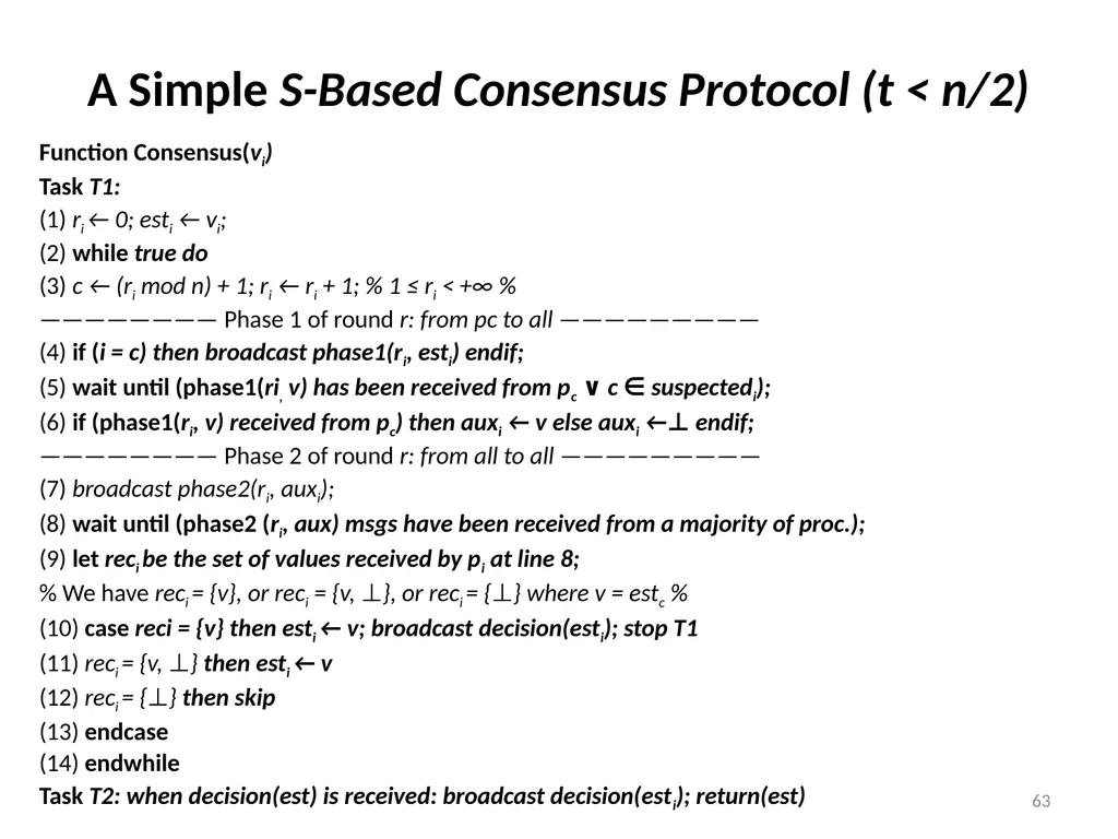 Failure Detectors Presented by, Archana Bharath - slide 63 of 79