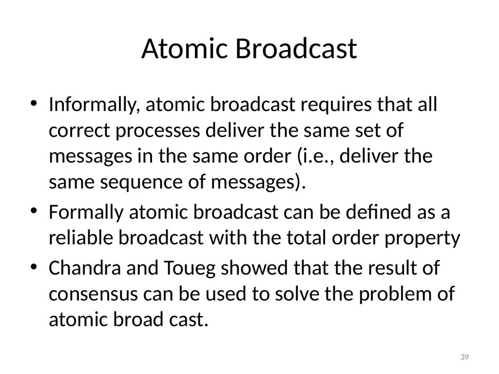 Failure Detectors Presented by, Archana Bharath - slide 39 of 79