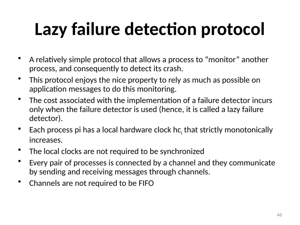Failure Detectors Presented by, Archana Bharath - slide 46 of 79