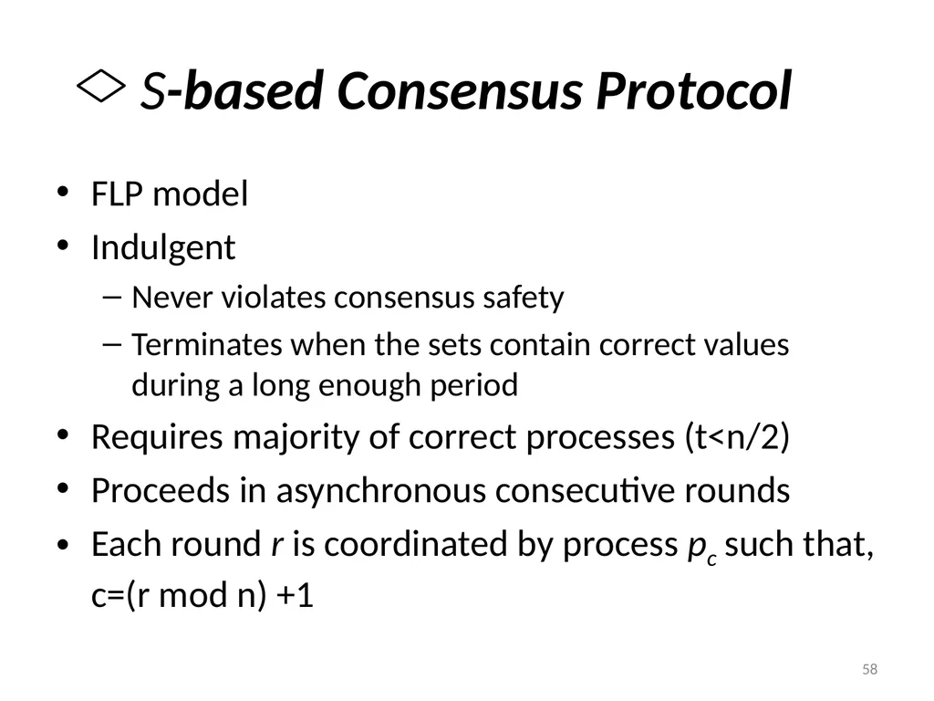 Failure Detectors Presented by, Archana Bharath - slide 58 of 79
