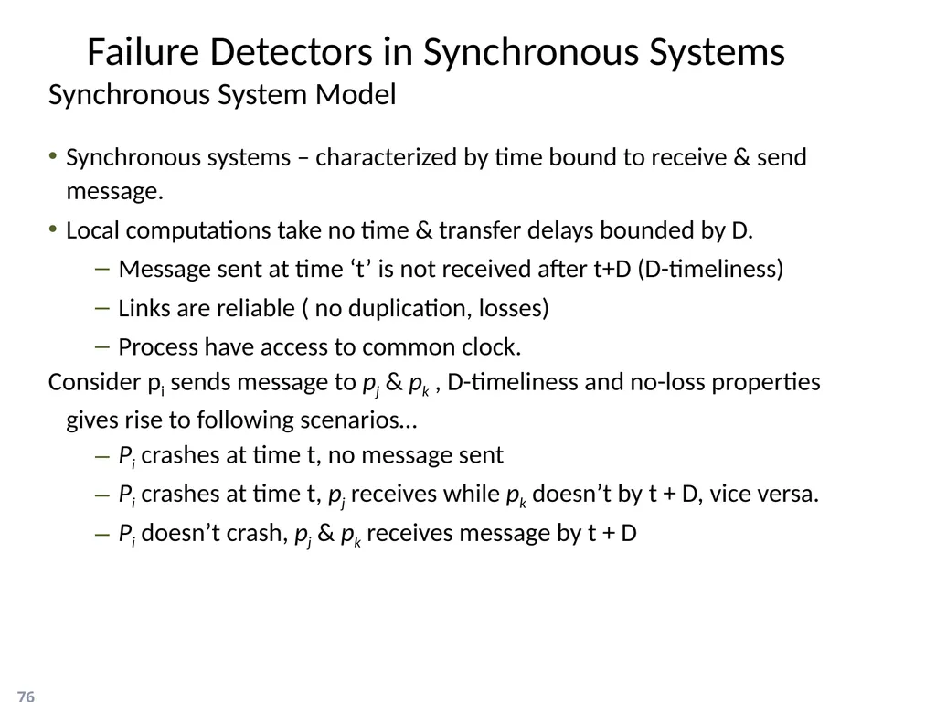 Failure Detectors Presented by, Archana Bharath - slide 76 of 79