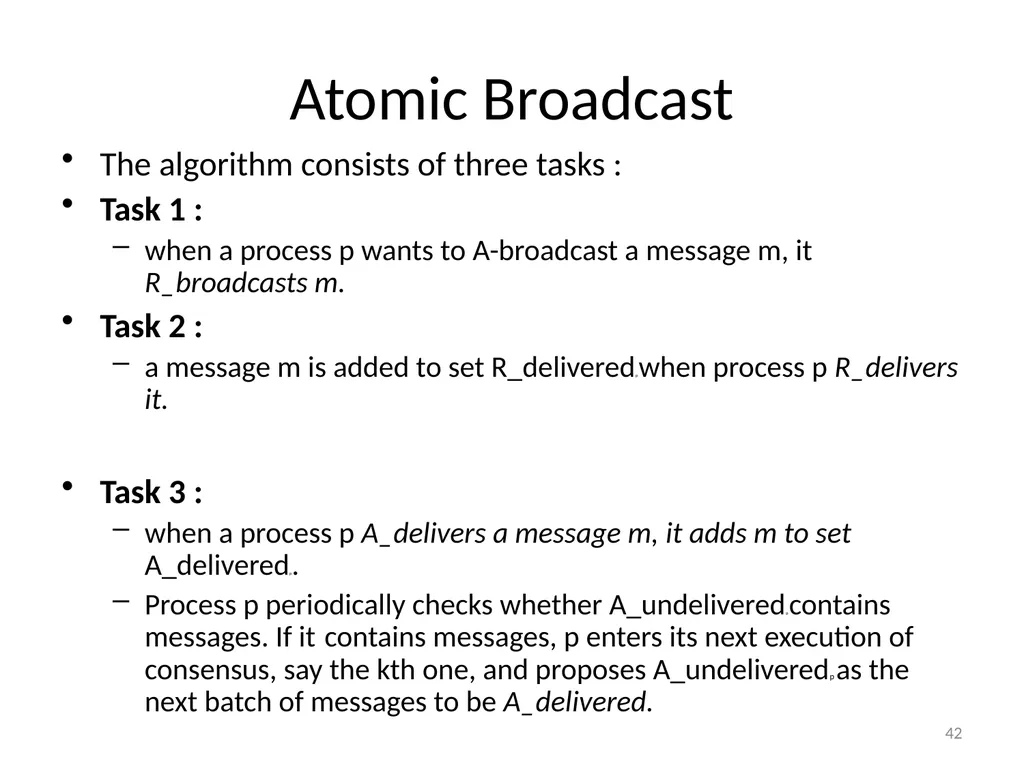 Failure Detectors Presented by, Archana Bharath - slide 42 of 79
