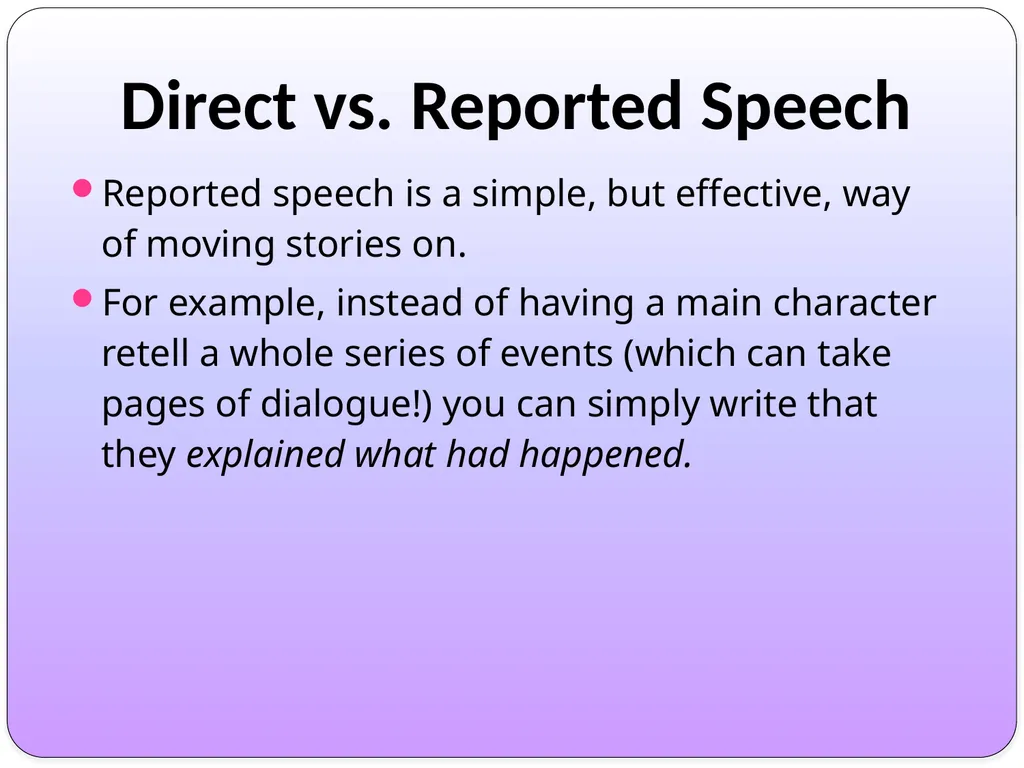 WALT: Distinguish between direct and reported - slide 6 of 31