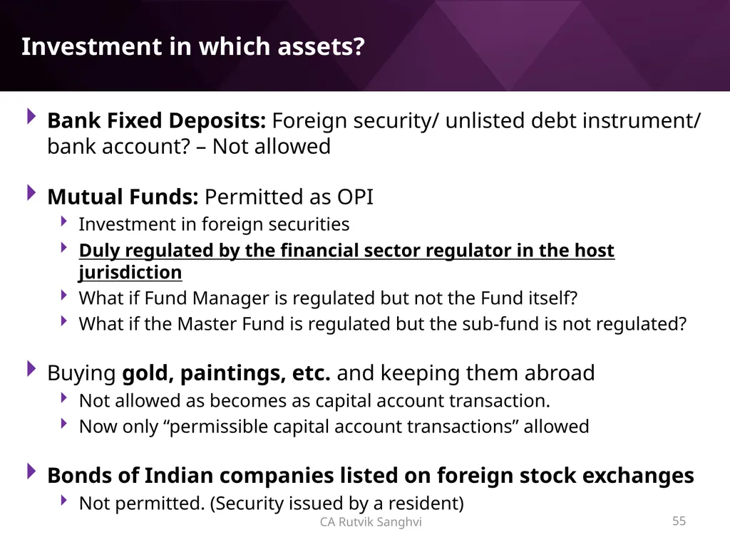 LRS remittances and Foreign investment by Resident - slide 55 of 130