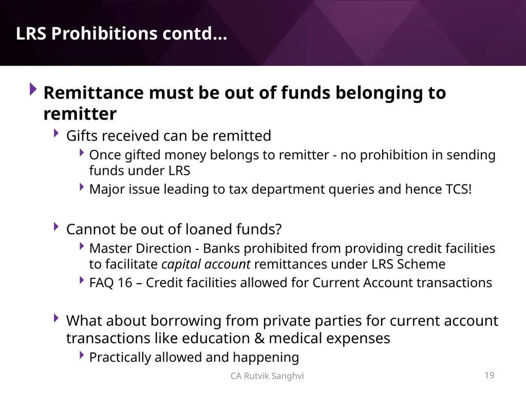 LRS remittances and Foreign investment by Resident - slide 19 of 130