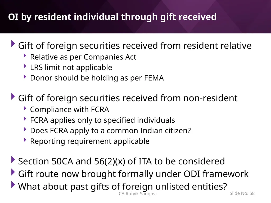 LRS remittances and Foreign investment by Resident - slide 58 of 130