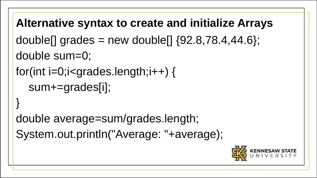 Module 1 Part 3: Using complex data types in Java - slide 30 of 39
