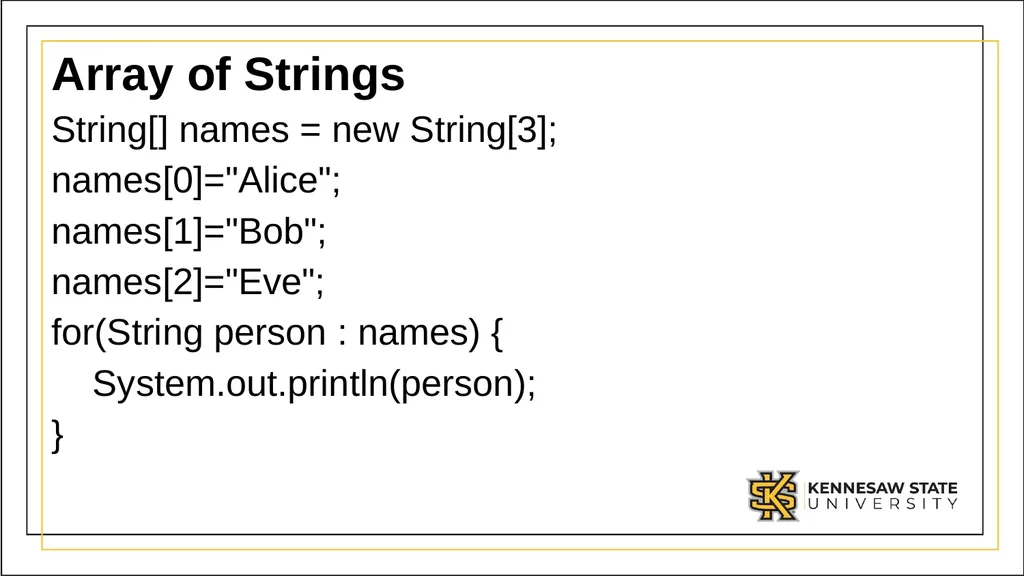 Module 1 Part 3: Using complex data types in Java - slide 29 of 39