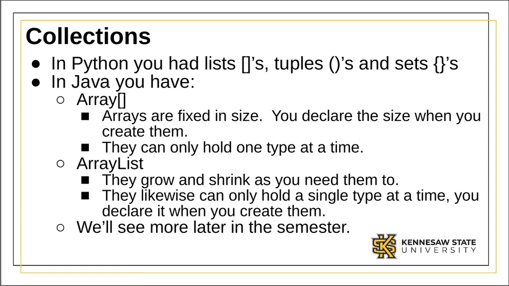 Module 1 Part 3: Using complex data types in Java - slide 7 of 39