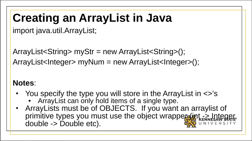 Module 1 Part 3: Using complex data types in Java - slide 10 of 39