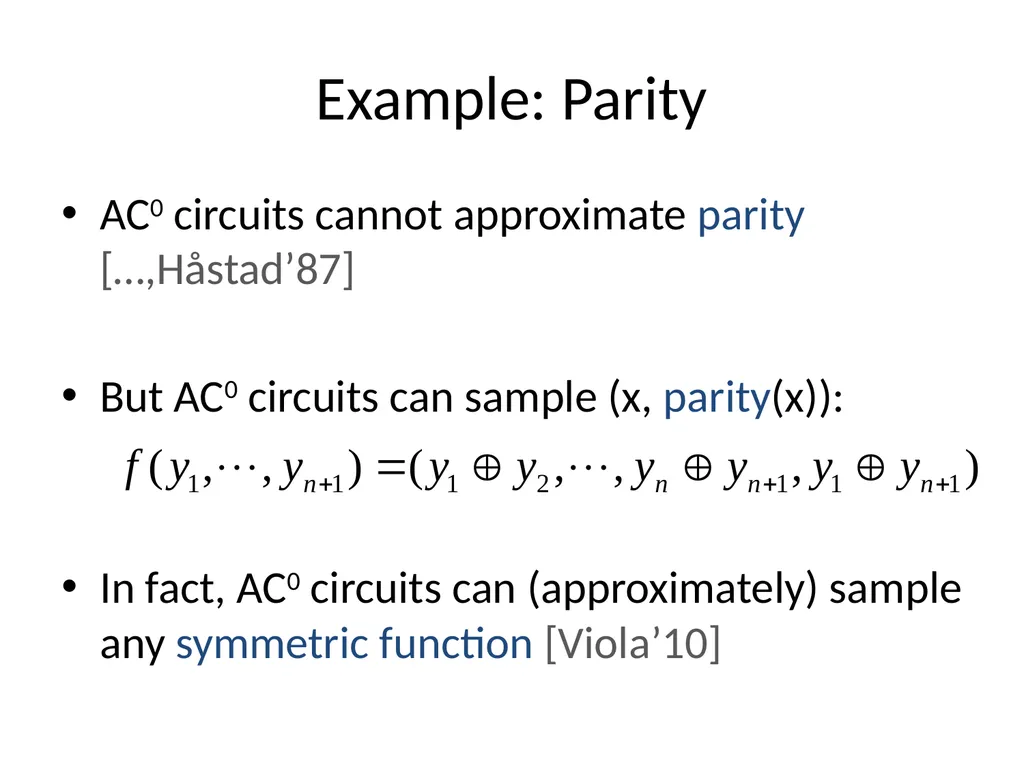 Bounded depth circuits cannot sample good codes - slide 3 of 21