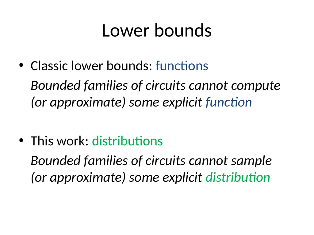Bounded depth circuits cannot sample good codes - slide 2 of 21