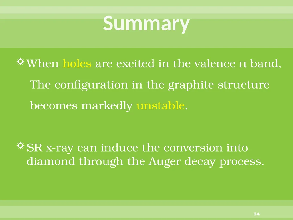 Direct conversion of graphite into diamond through - slide 24 of 25