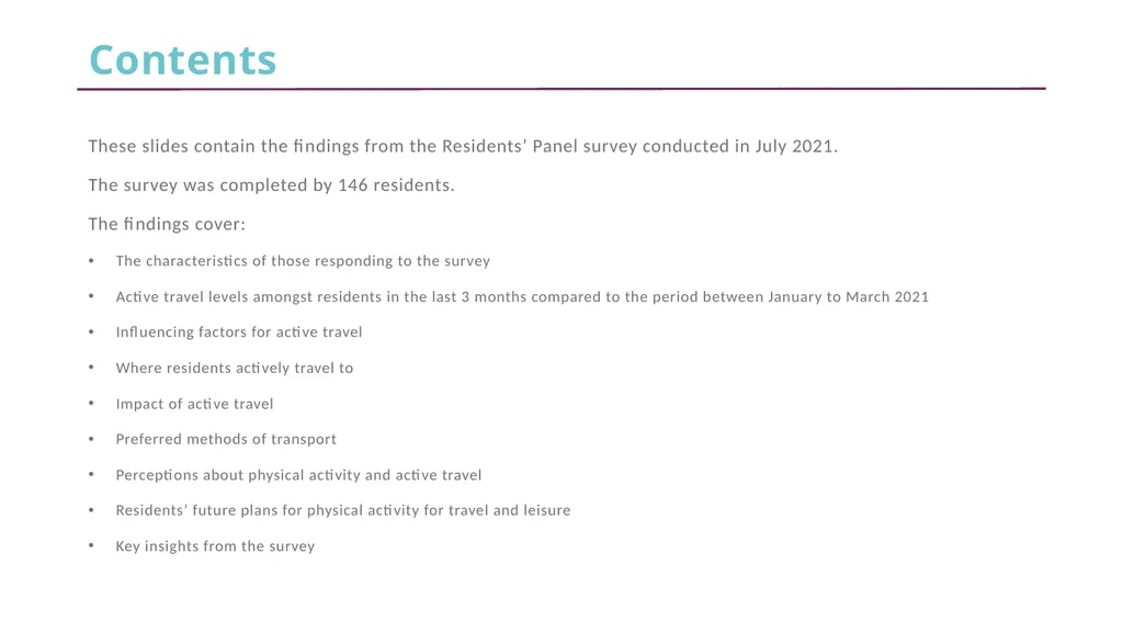 CFE Research Residents’ views about active travel - slide 2 of 35