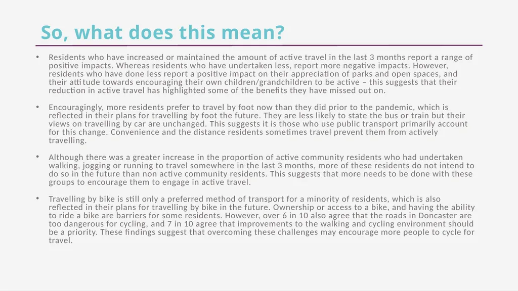 CFE Research Residents’ views about active travel - slide 35 of 35
