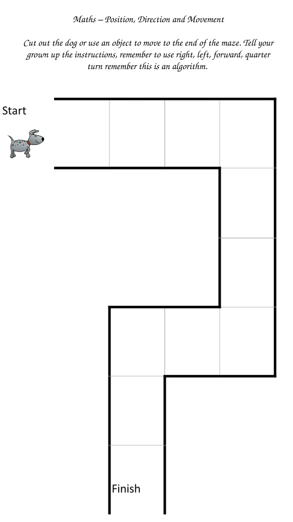 Maths – Position, Direction and Movement Say the - slide 3 of 9