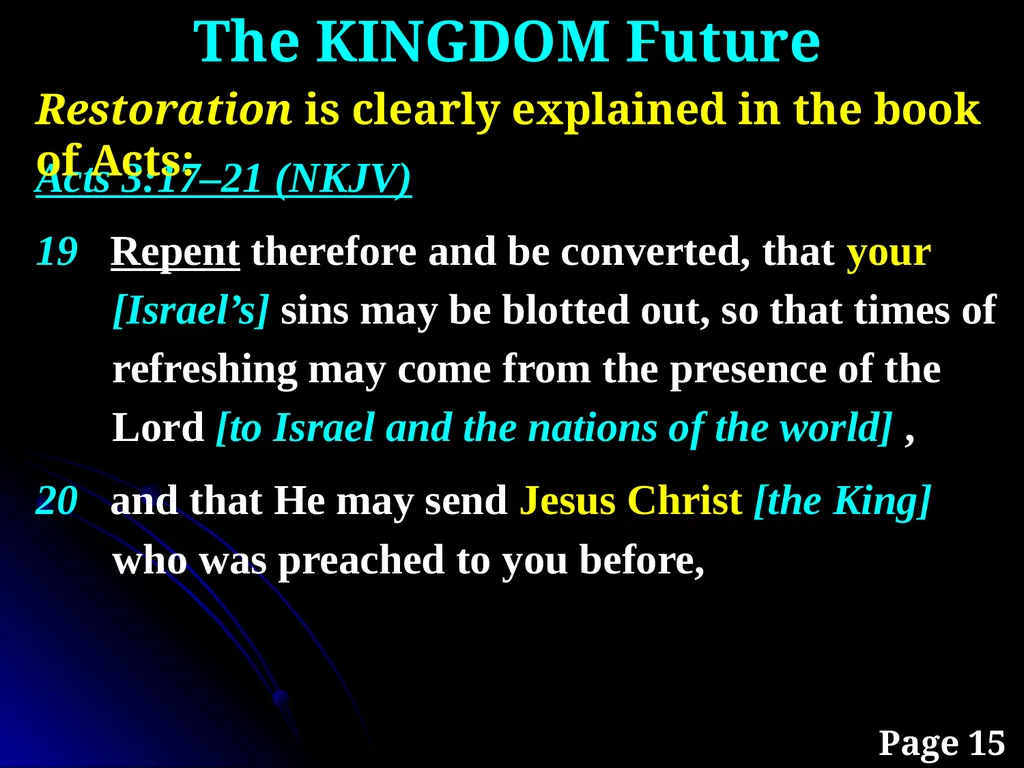 Sanctification “The KINGDOM Future” Page 15 The - slide 5 of 107