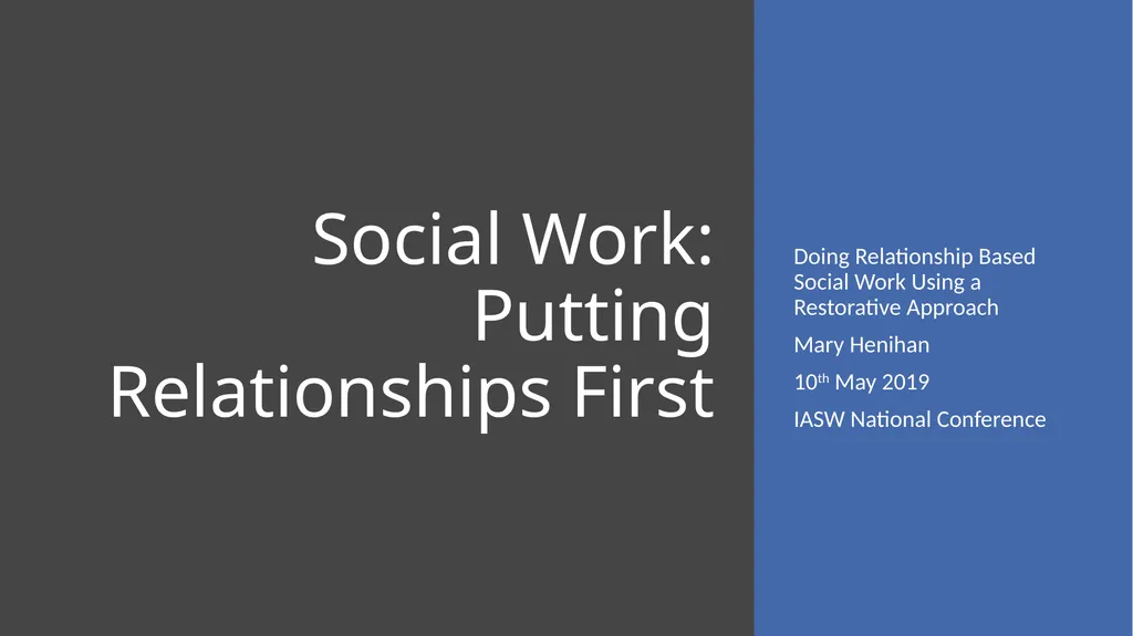Social Work: Putting Relationships First Doing - slide 1 of 25