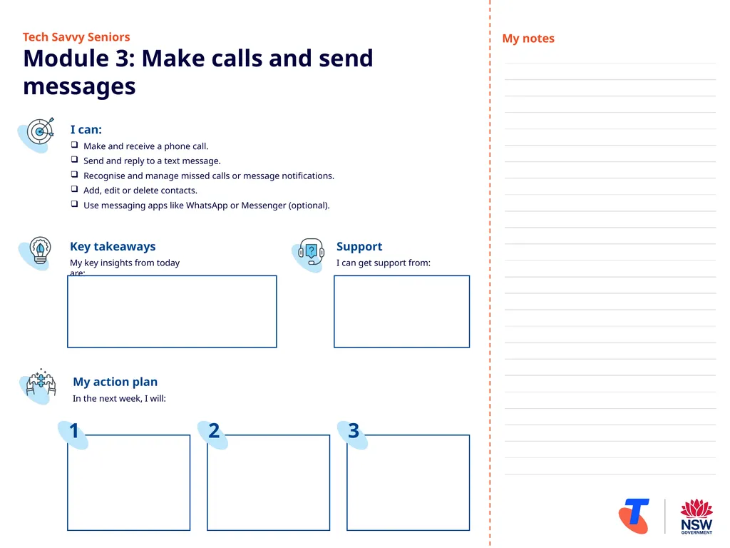 Tech Savvy Seniors Module 3: Make calls and send - slide 1 of 2