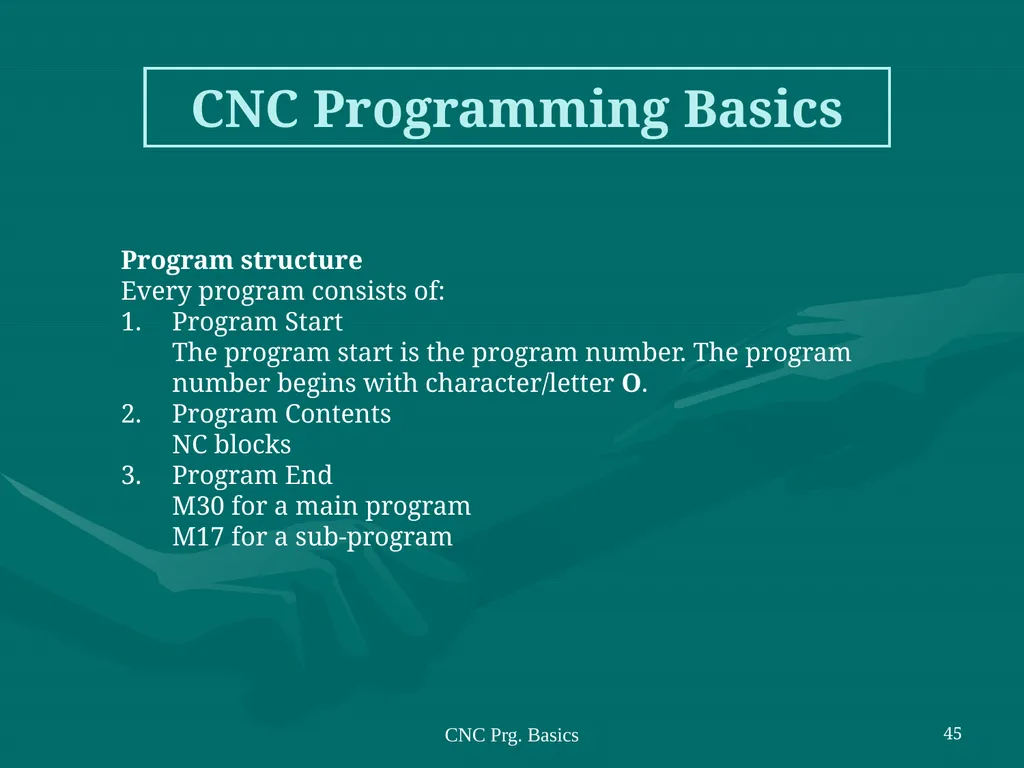 3.CNC PART PROGRAMMING Co:-Develop part program - slide 45 of 61