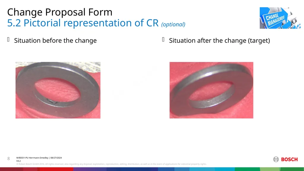 Change Proposal form (CPF) Change Proposal Form 1. - slide 8 of 12