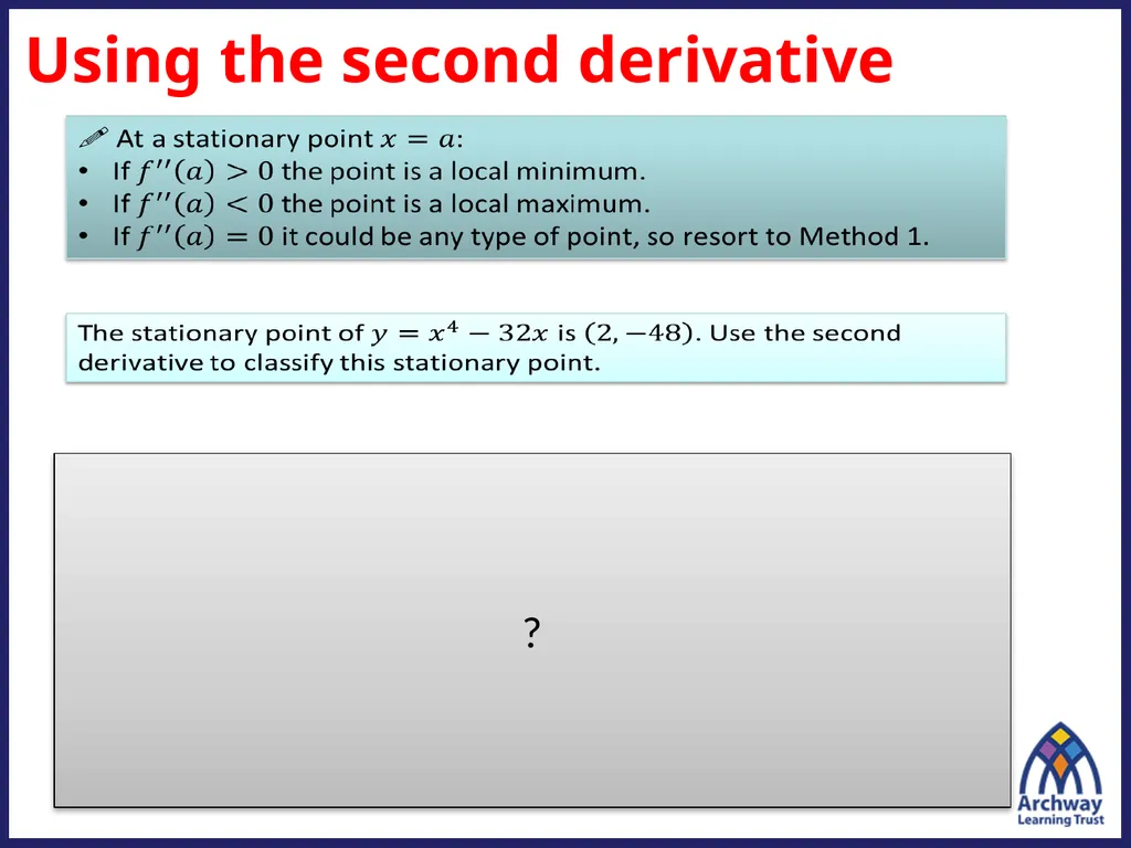 (4 marks) Points of Inflection Maximum and minimum - slide 11 of 14