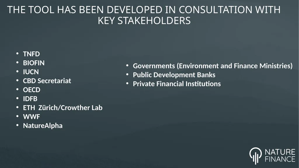 INCREASING THE NATURE ALIGNMENT OF GLOBAL FINANCE - slide 13 of 15