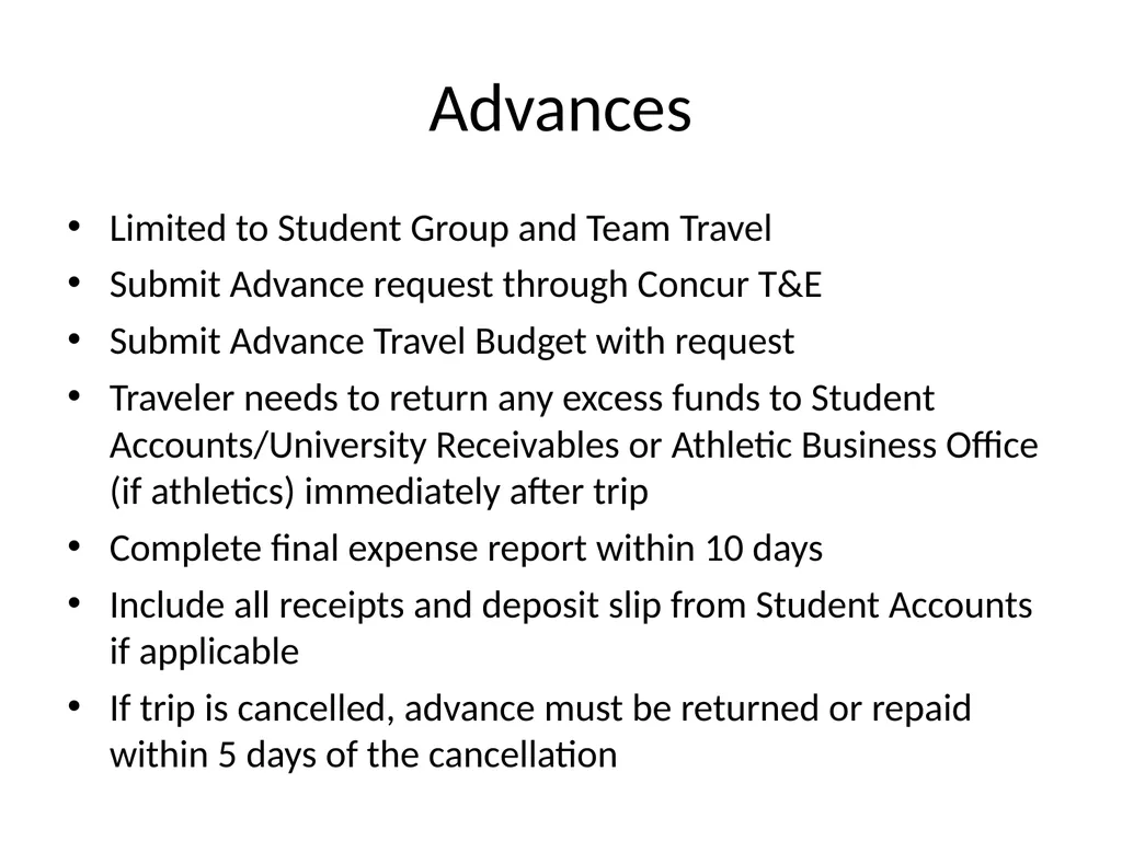 TRAINING YSU TRAVEL GUIDE UPDATES & CHANGES 2014 - slide 6 of 17