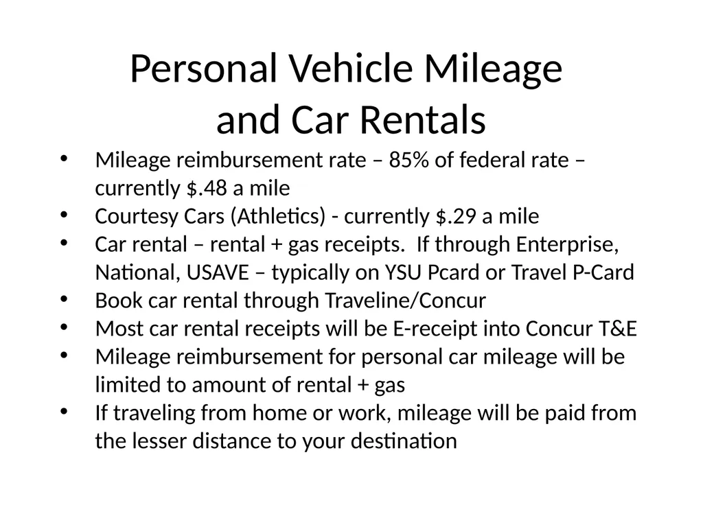 TRAINING YSU TRAVEL GUIDE UPDATES & CHANGES 2014 - slide 5 of 17