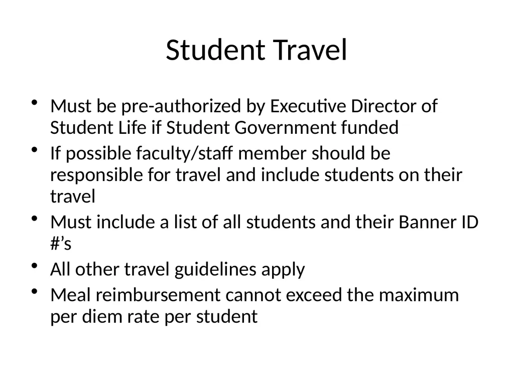 TRAINING YSU TRAVEL GUIDE UPDATES & CHANGES 2014 - slide 11 of 17
