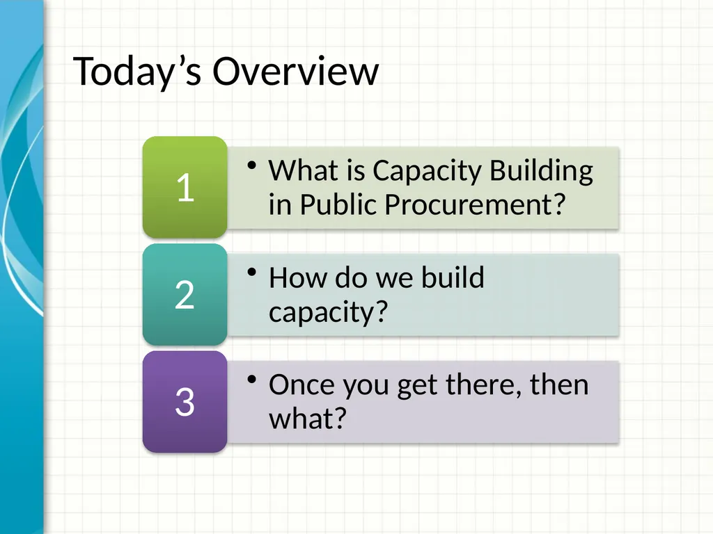 Procurement capacity building: how to put it in - slide 8 of 25