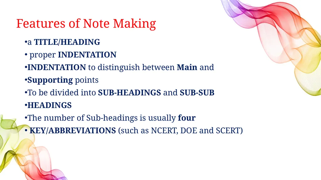 ENGLISH CORE XI &XII NOTE-MAKING what Note-making - slide 8 of 20