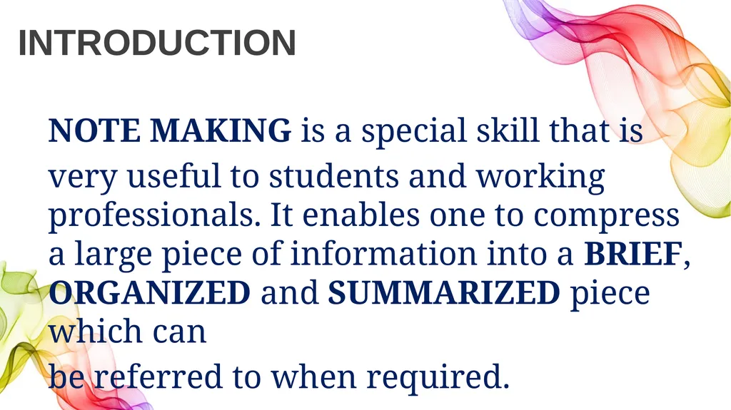 ENGLISH CORE XI &XII NOTE-MAKING what Note-making - slide 3 of 20