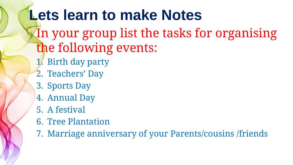 ENGLISH CORE XI &XII NOTE-MAKING what Note-making - slide 13 of 20