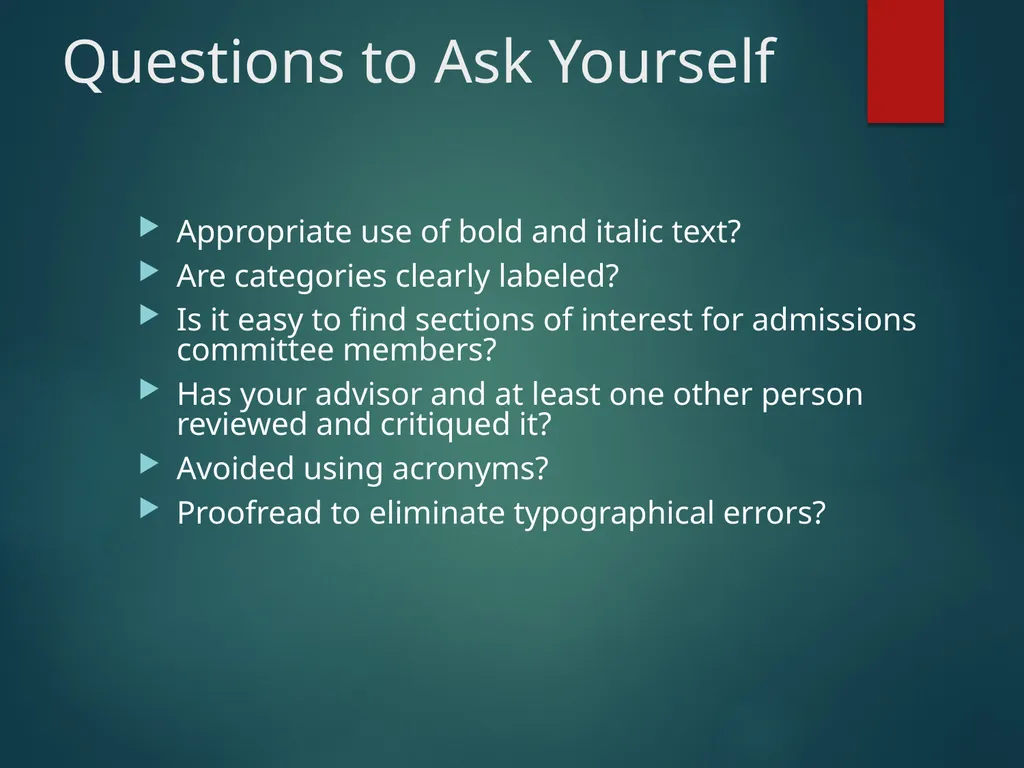 Making an Effective Curriculum Vitae Gail P. - slide 13 of 15