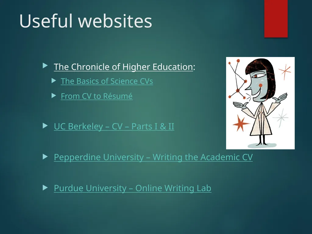 Making an Effective Curriculum Vitae Gail P. - slide 15 of 15