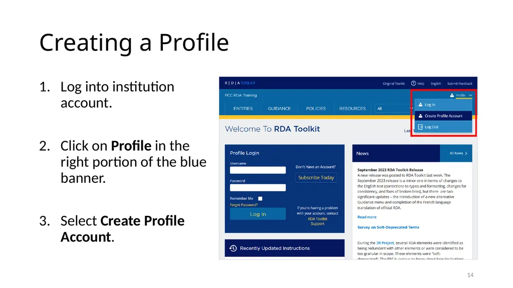 Getting Started with RDA Toolkit Module 4 1 Access - slide 14 of 18
