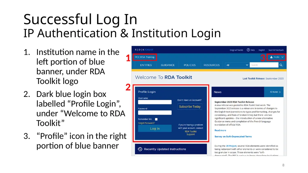 Getting Started with RDA Toolkit Module 4 1 Access - slide 8 of 18